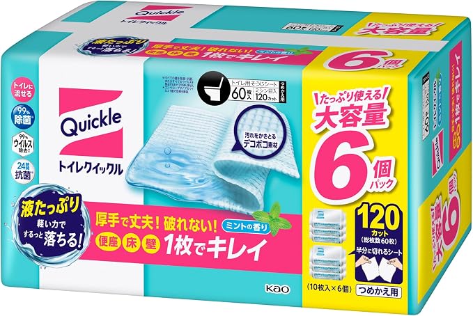トイレクイックル ミントの香り つめかえ用10枚×6個の公式商品写真